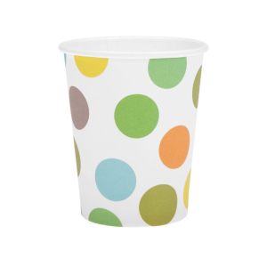 Kubki papierowe DOTS 12 sztuk green RAVI